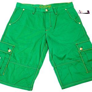 Googi Green Denim Cargo Shorts - Size 36 Waist C506204SH w/ tags